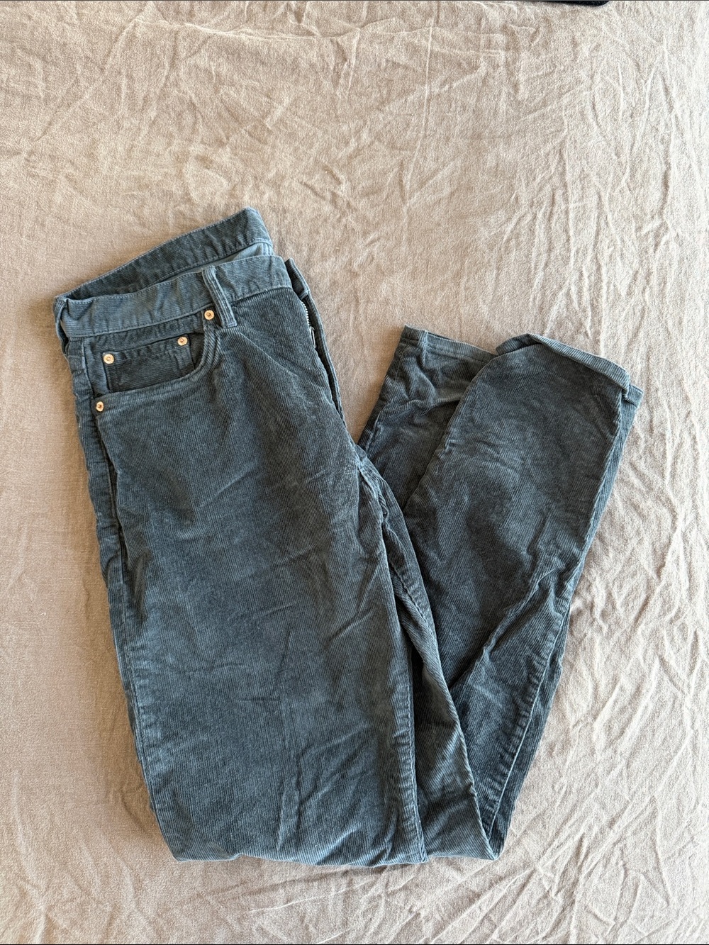 Buck Mason Men's Corduroy Pants in charcoal grey